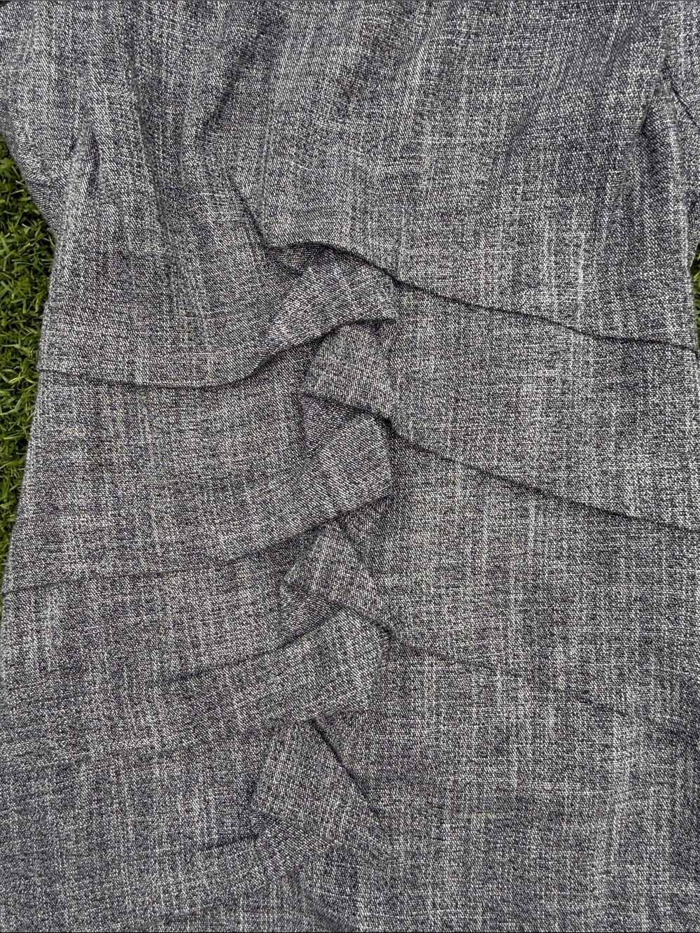 Nicole Miller Grey Tweed Midi Dress with Black Bodice - Picture 4 of 8